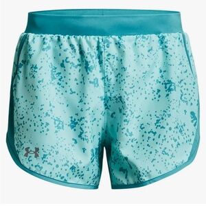 UNDER ARMOR Fly By 2.0 Printed Teal Turquoise Running Shorts size M